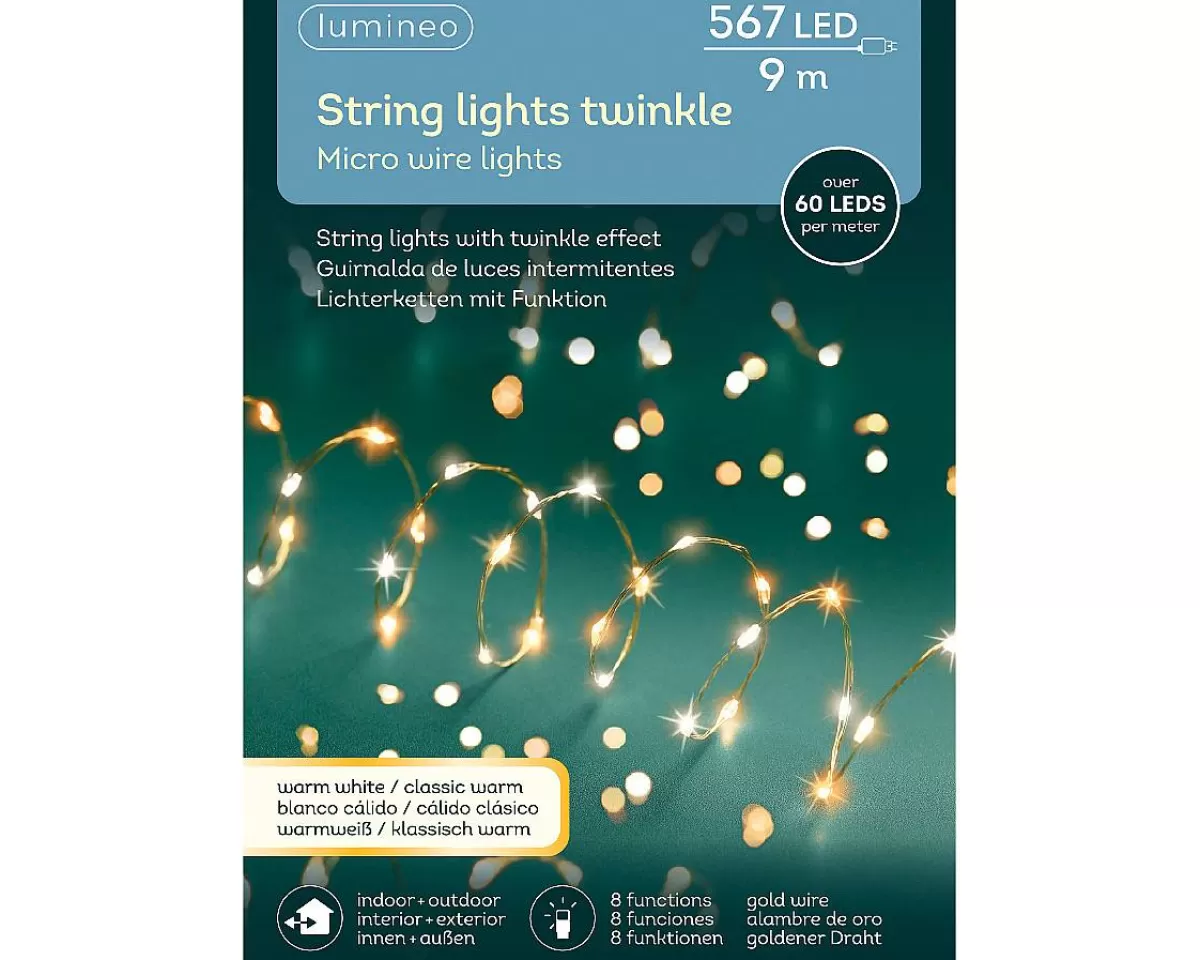 Brico Kerstverlichting (Lumineo) Lichtslinger 567 Micro Led Warm Wit/Klassiek 9M Online