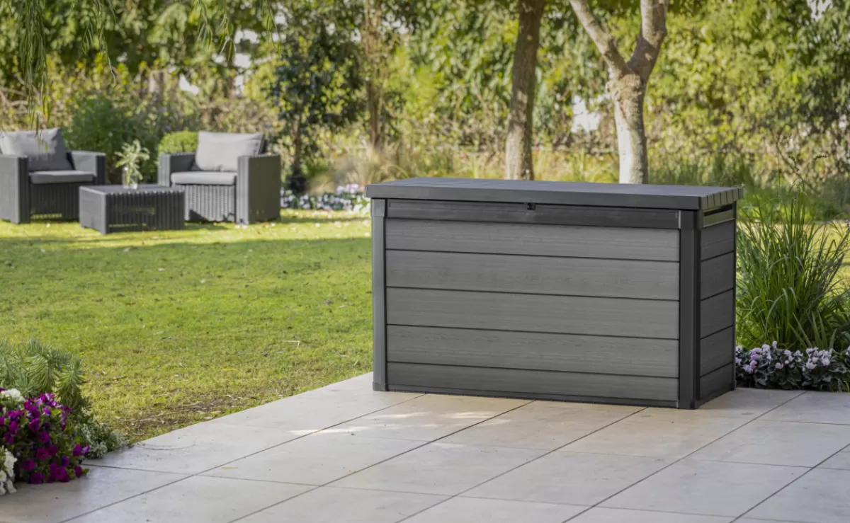 Brico Opbergboxen Tuin-Keter Cortina Opbergbox - 757L - 151.7X72.5X90 Cm - Grijs