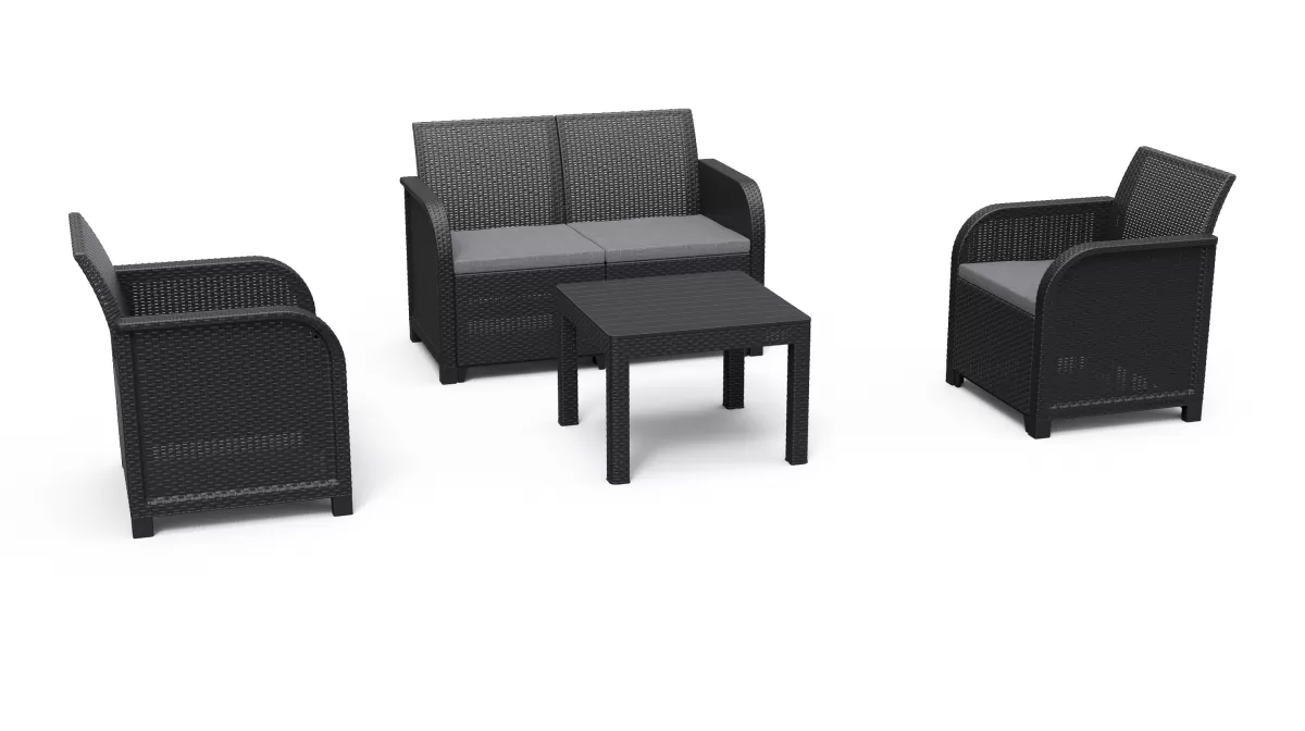 Brico Loungesets-Keter Rosalie Lounge Set Grafiet 113X74X65Cm