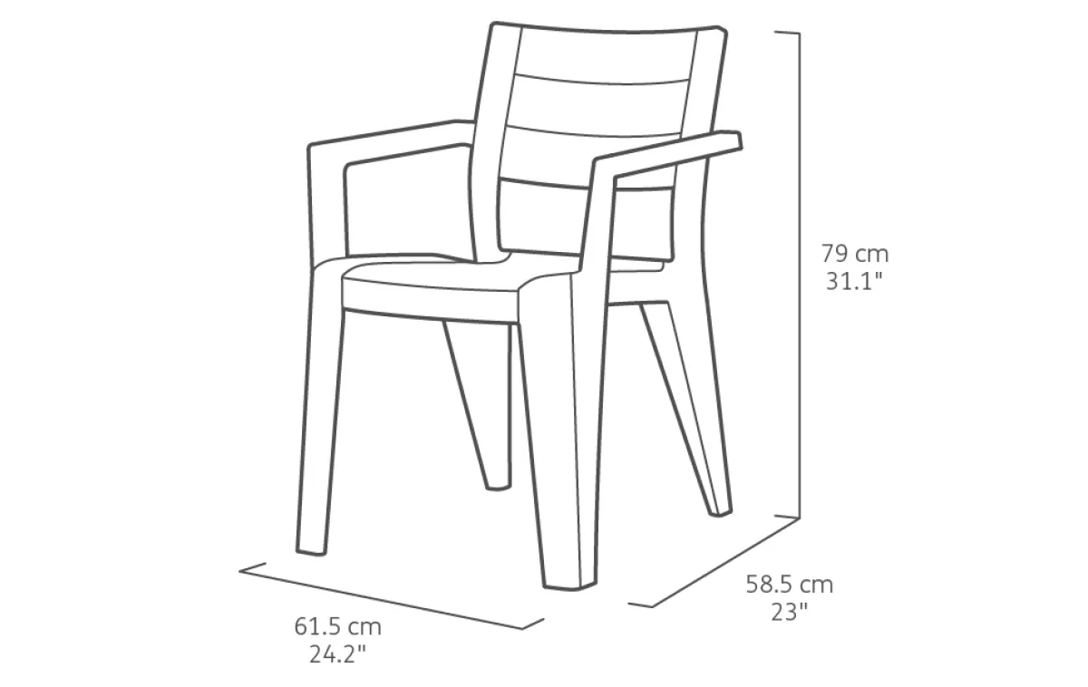 Brico Tuinstoelen-Keter Tuinstoel Julie Cappuccino 61,5X58,5X79Cm