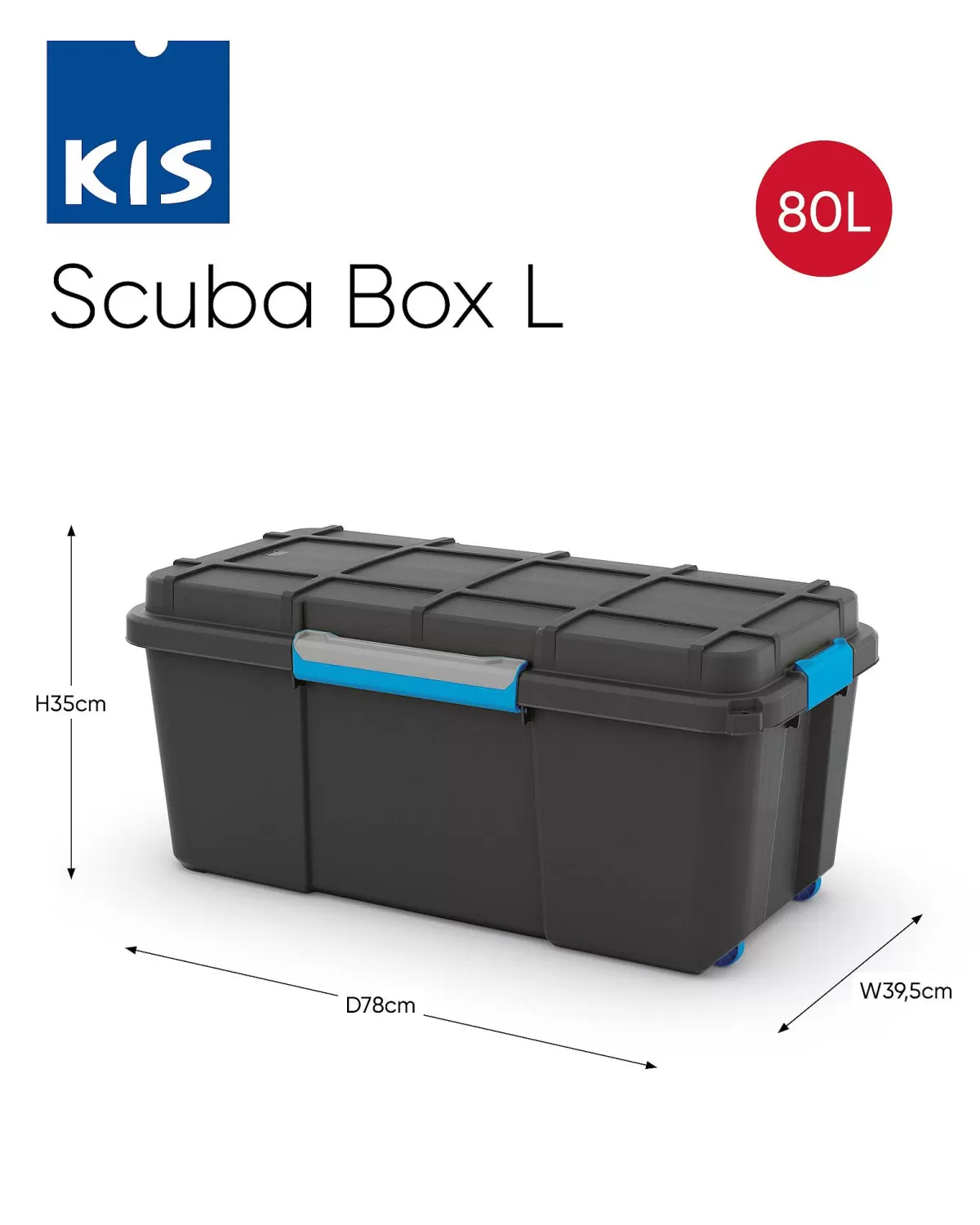 Brico Kis Scuba Box L Zwart Blauw 80L Outlet