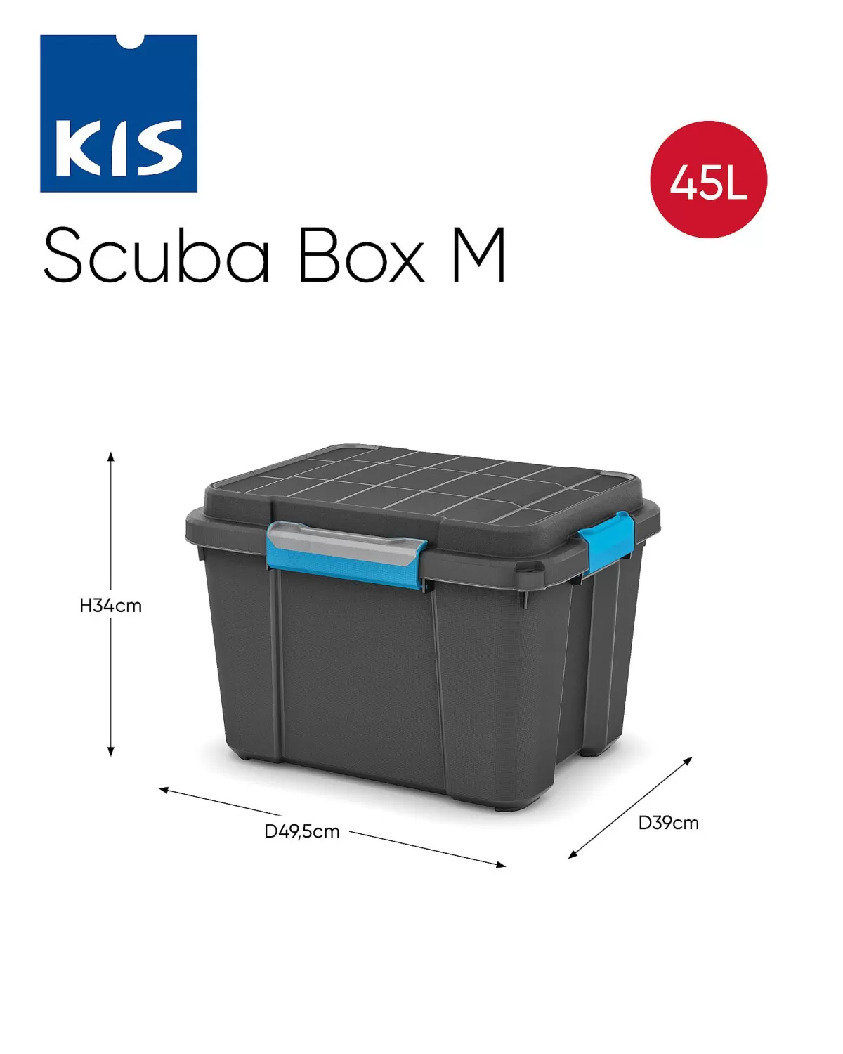 Brico Kis Scuba Opbergbox M - 45L Zwart/Blauwe Store