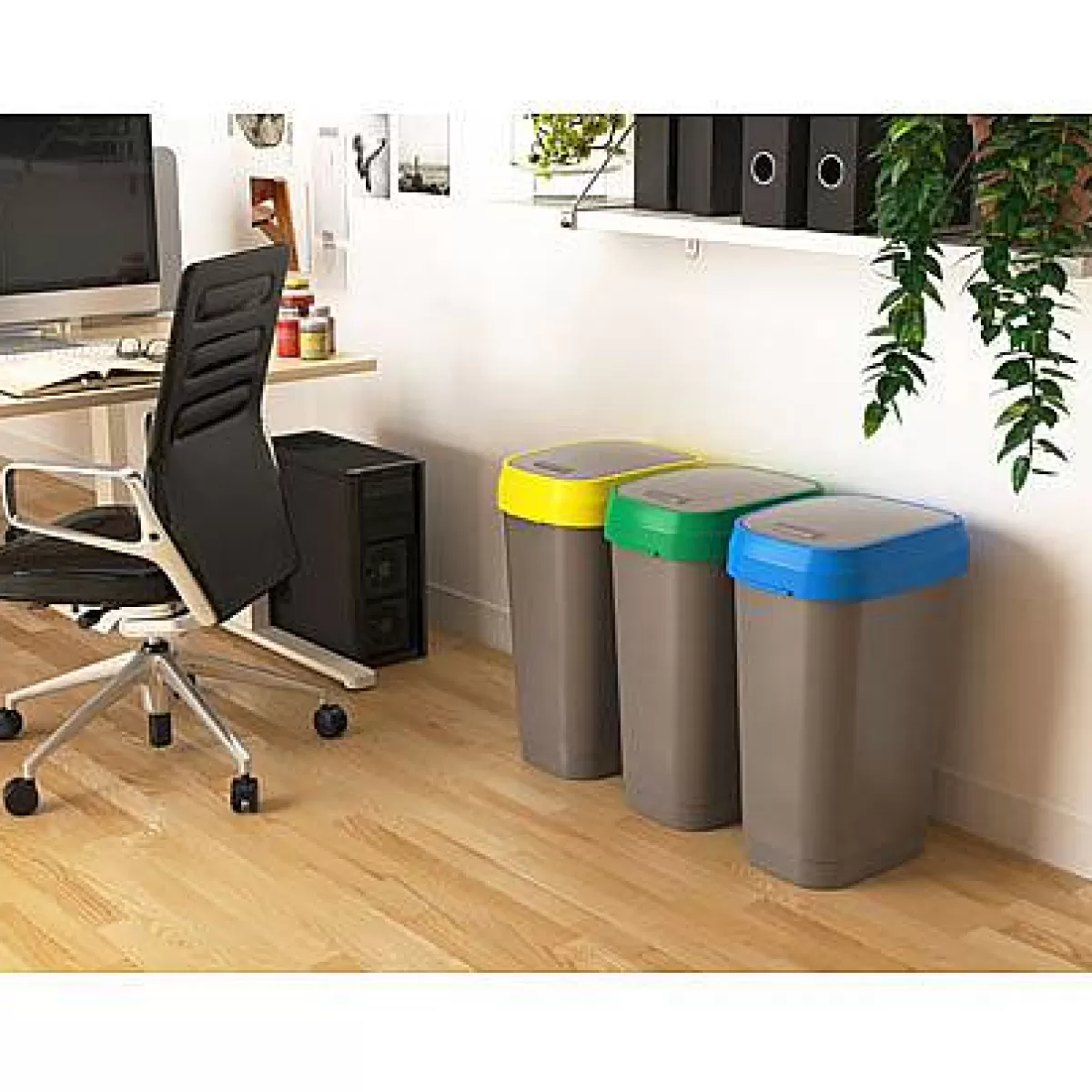 Brico Kis Vuilsnisbak 'Dual Swing Eco' Geel En Grijs 50 L Sale