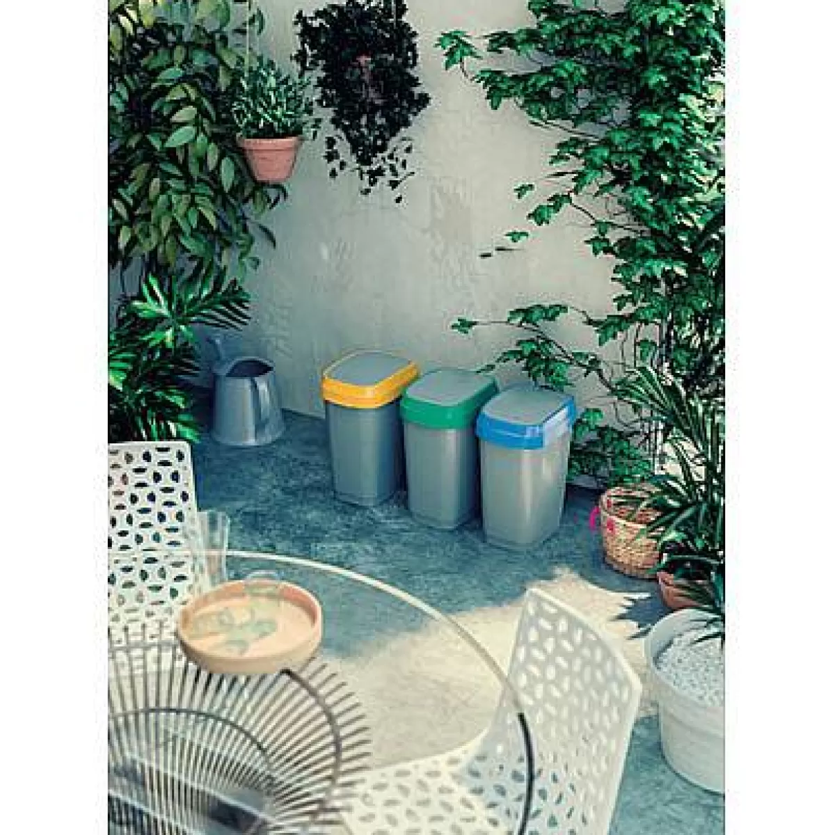 Brico Kis Vuilsnisbak 'Dual Swing Eco' Groen En Grijs 50 L Outlet