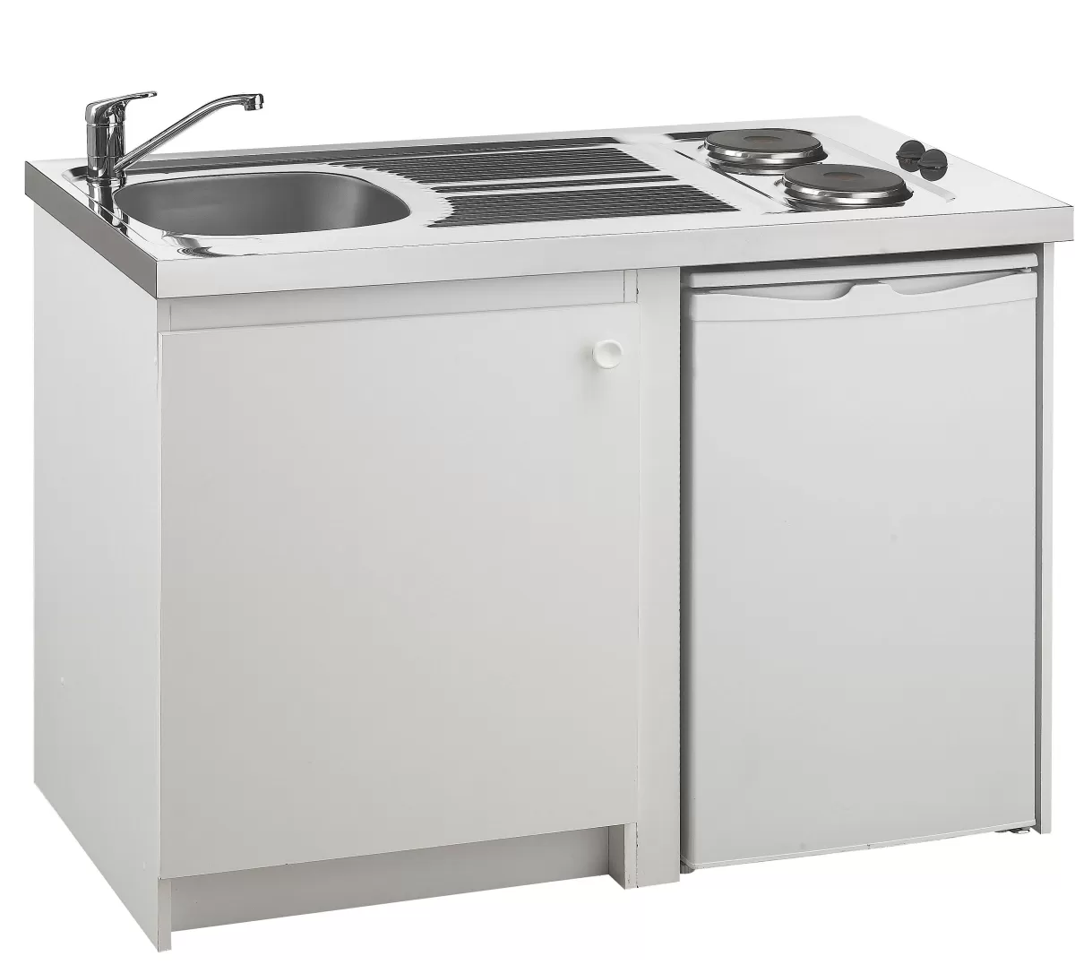 Brico Kitchenette Eco Aanrecht Rvs 120X60X5Cm Met 2 Ingebouwde Kookplaten 2X1500W Cheap