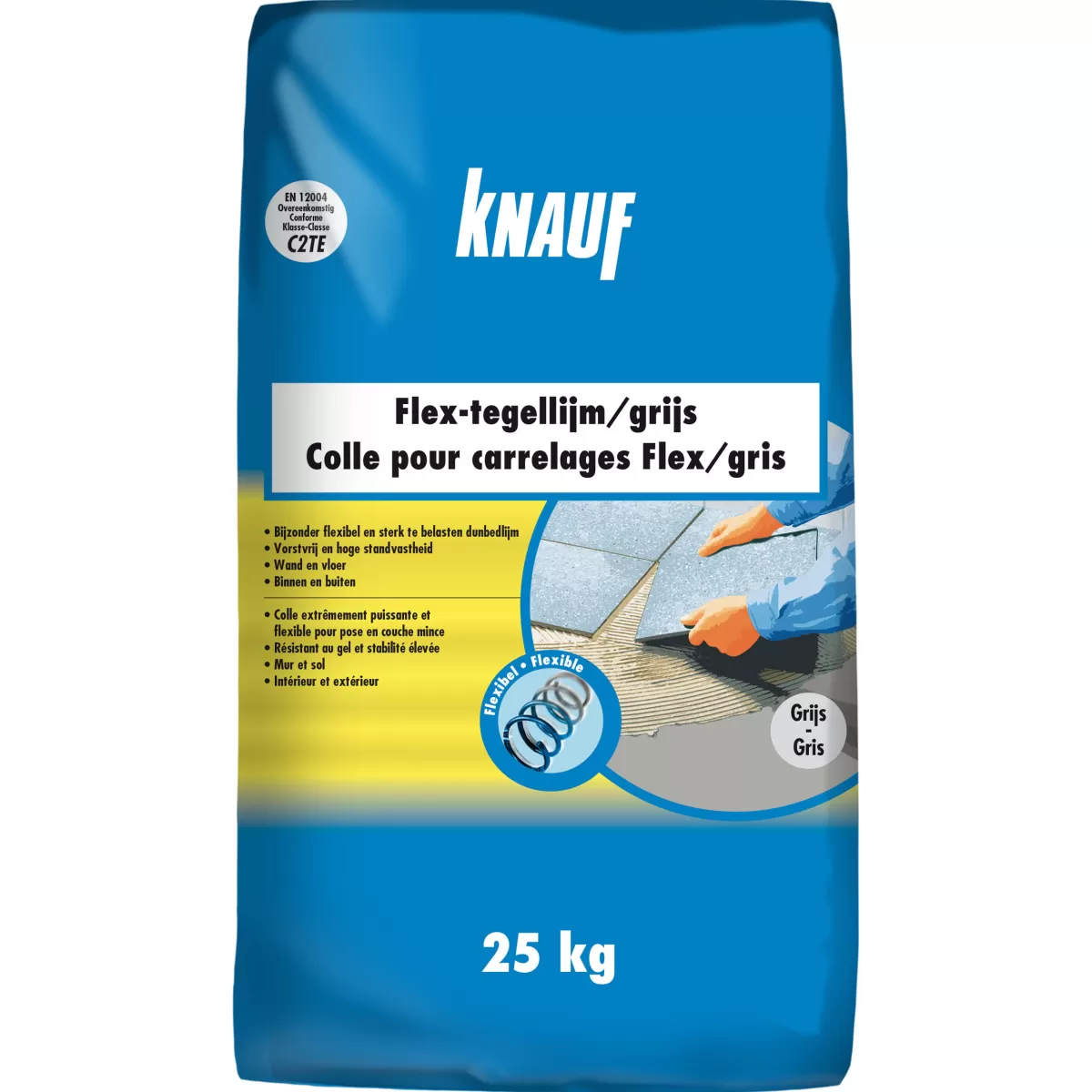 Brico Knauf Tegellijm Flex C2Te Grijs 25Kg