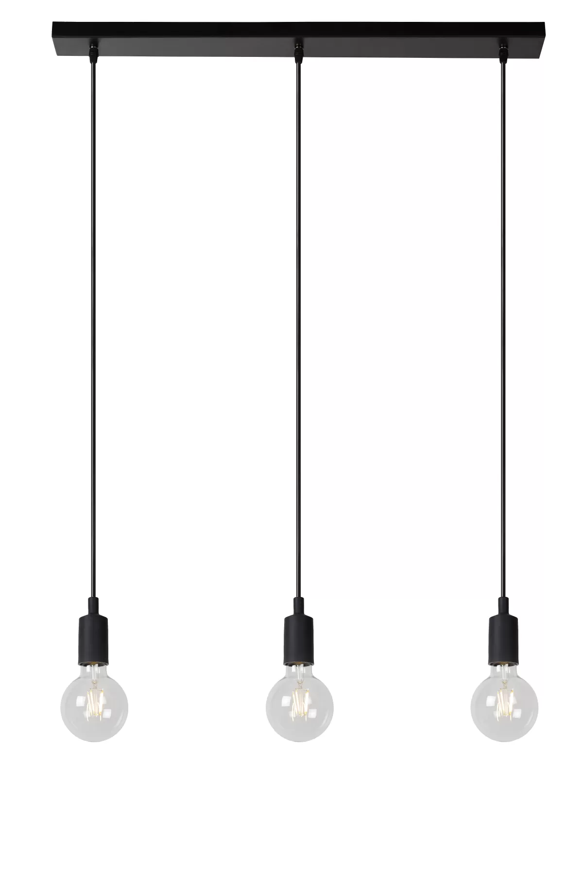 Brico Lucide Hanglamp Fix Multiple Zwart 3Xe27