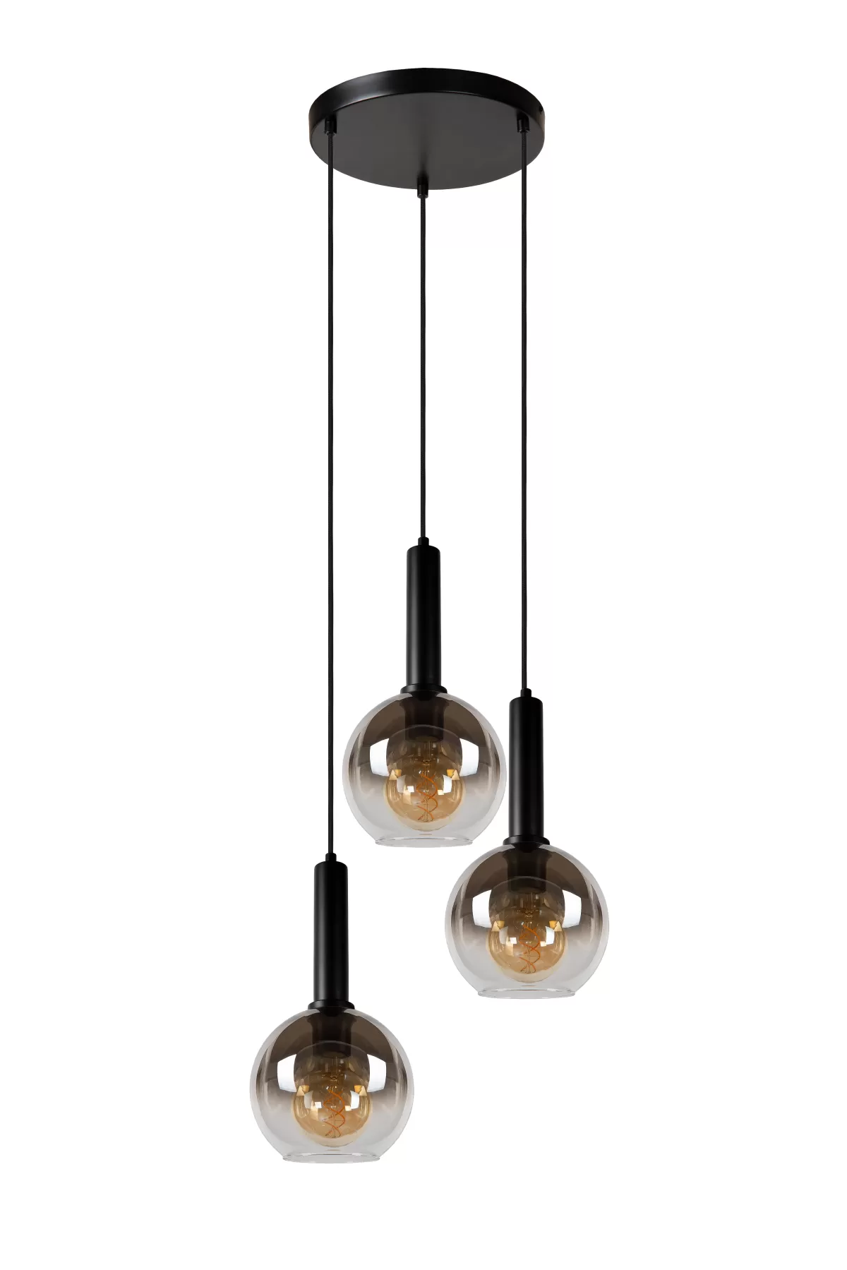 Brico Lucide Hanglamp Marius Zwart 48,5Cm 3Xe27