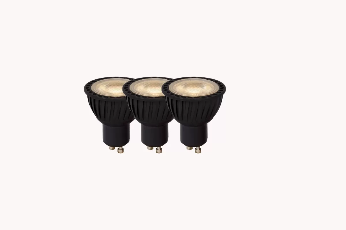 Brico Lucide Ledspot Zwart Mr16 Dimbaar Gu10 5W 3 Stuks