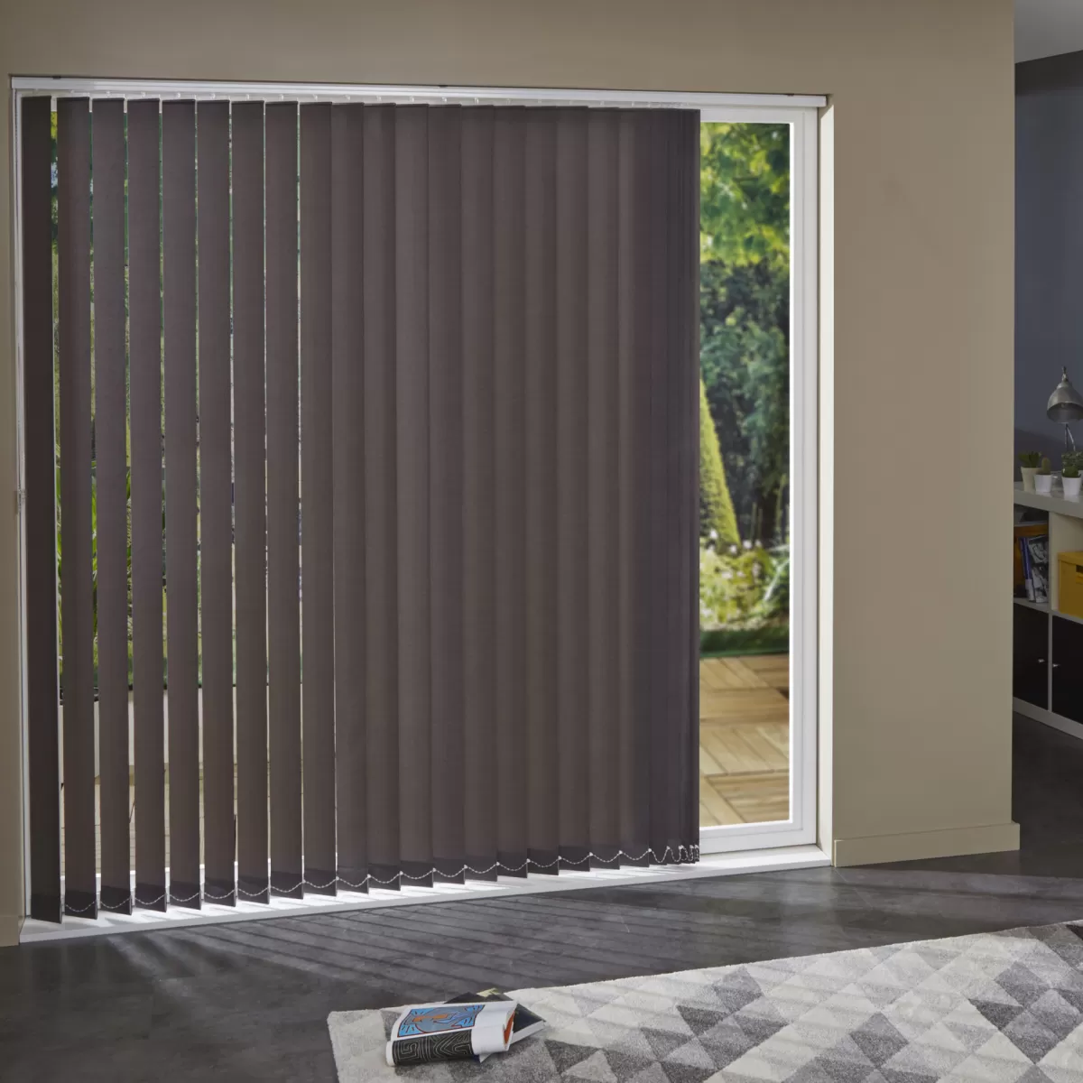 Brico Lamellen-Madeco 3394 Verticale Lamellen 5 Stuks 89Mm Lichtdoorlatend Donkergrijs 280Cm
