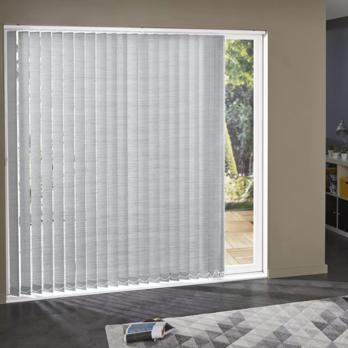 Brico Lamellen-Madeco 3618 Verticale Lamellen Raye 5 Stuks Wit En Grijs 8,9 X 280 Cm