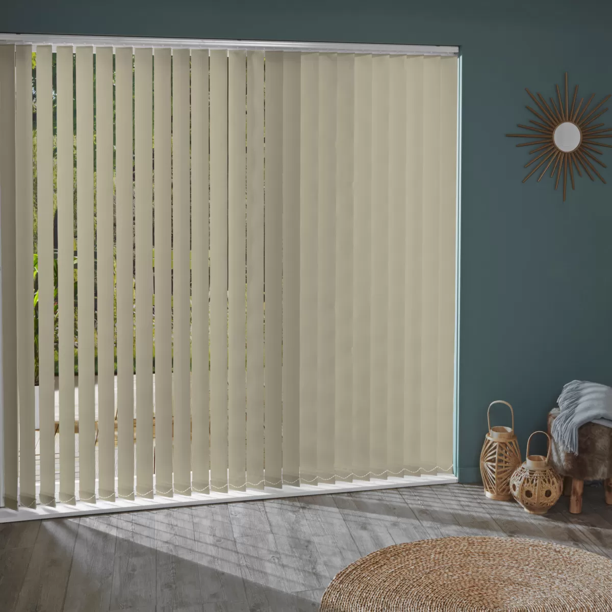 Brico Lamellen-Madeco 3710 Verticale Lamellen 5 Stuks Lichtdoorlatend Beige 8,9 X 280 Cm