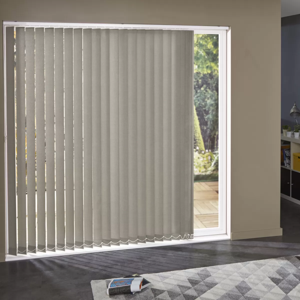 Brico Lamellen-Madeco 3893 Verticale Lamellen 5 Stuks Brandwerend Lichtdoorlatend Taupe 8,9 X 280 Cm