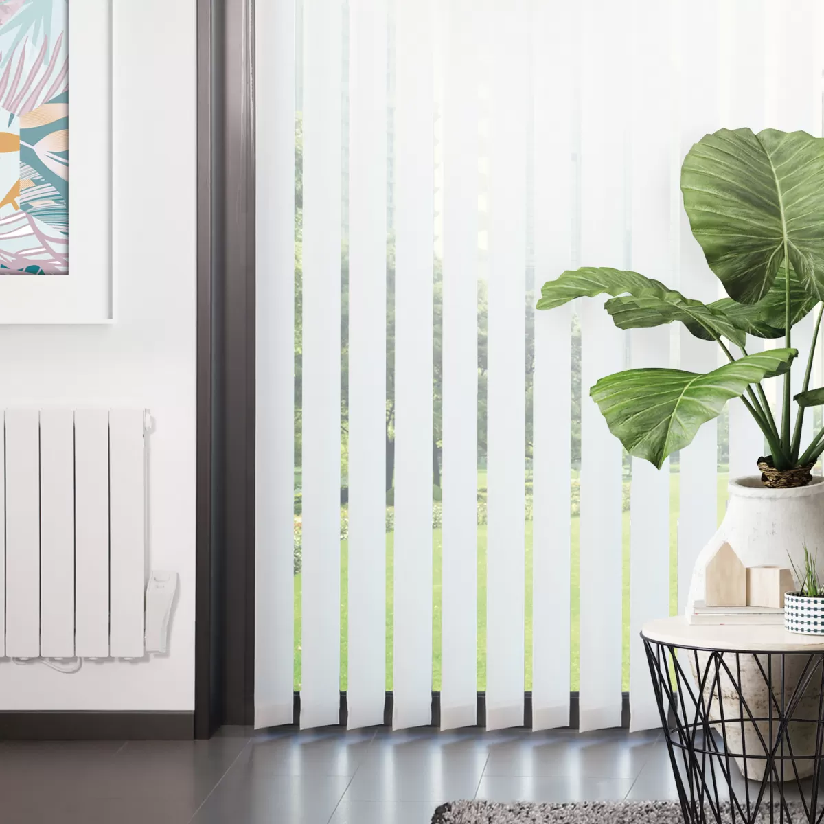 Brico Lamellen-Madeco 4115 Verticale Lamellen Compleet Lichtdoorlatend Wit 12,7 X 260 Cm + Rail 150 Cm