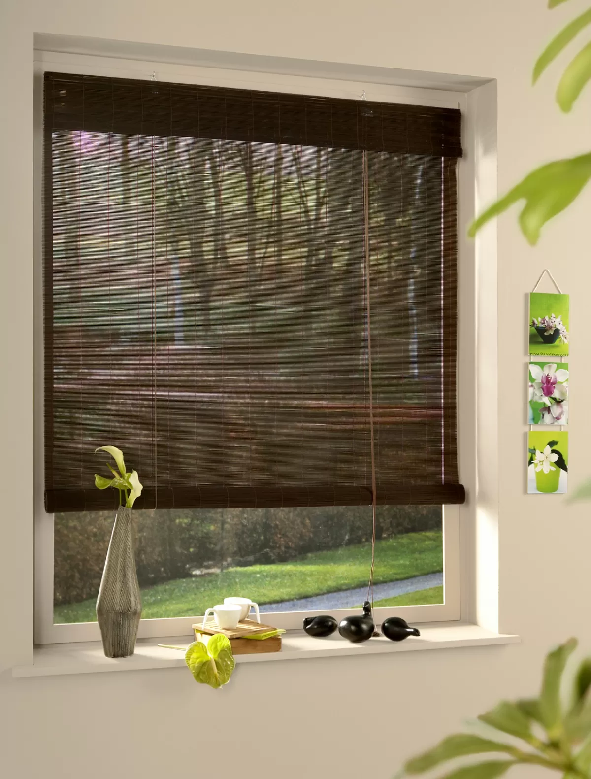 Brico Rolgordijnen-Madeco 7350 Rolgordijn Roll Up Bamboe Chocolate 80 X 180Cm