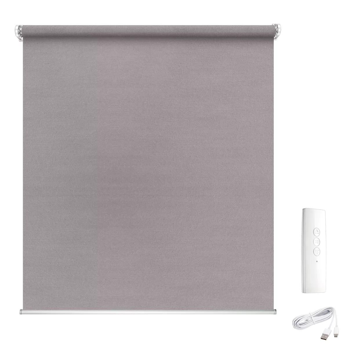Brico Rolgordijnen-Madeco Grey Gemotoriseerd Lichtdoorlatend Rolgordijn E-Roll Grijs 120X250Cm