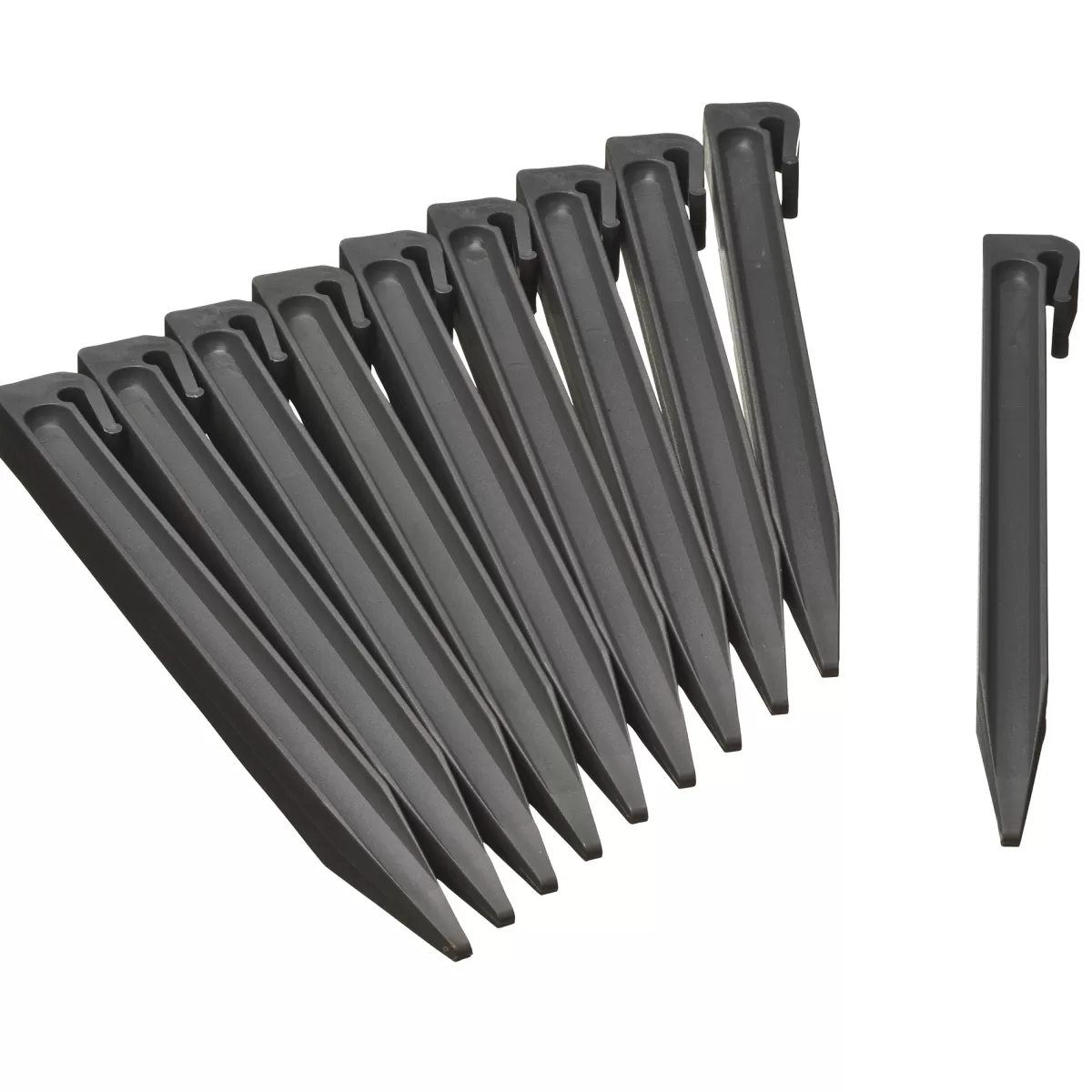 Brico Opsluitbanden & Boordstenen-Nature Grondpennen Voor Tuinborder Polyethyleen Grijs 1,9X1,8X26,7Cm 10 Stuks