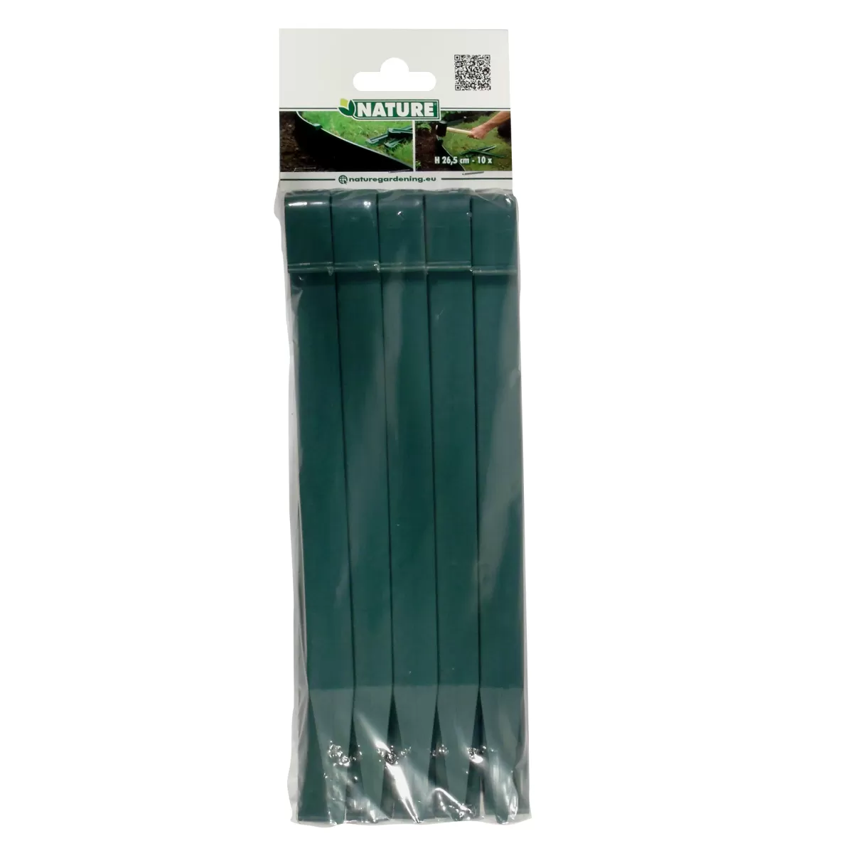 Brico Opsluitbanden & Boordstenen-Nature Grondpennen Voor Tuinborder Polyethyleen Groen 1,9X1,8X26,7Cm 10 Stuks