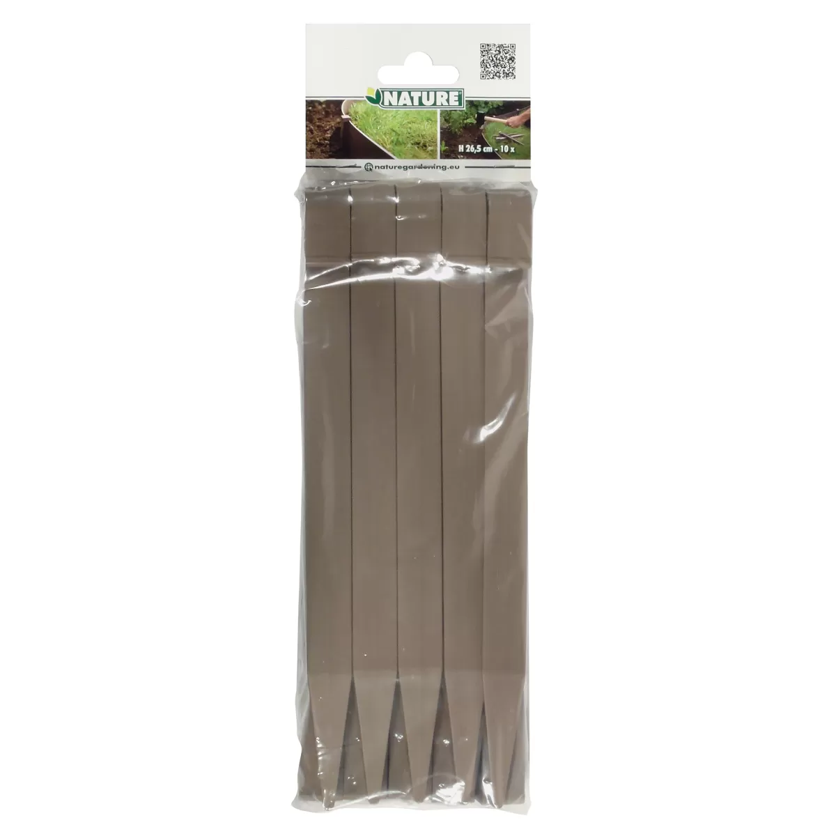Brico Opsluitbanden & Boordstenen-Nature Grondpennen Voor Tuinborder Polyethyleen Taupe 1,9X1,8X26,7Cm 10 Stuks