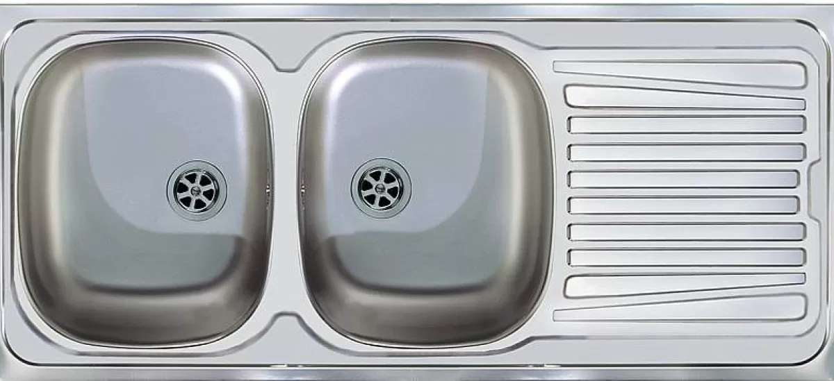 Brico Nord Inox Spoelbak 2 Kommen + Afdruipplaat Omkeerbaar 116X50Cm Roestvrij Staal Best