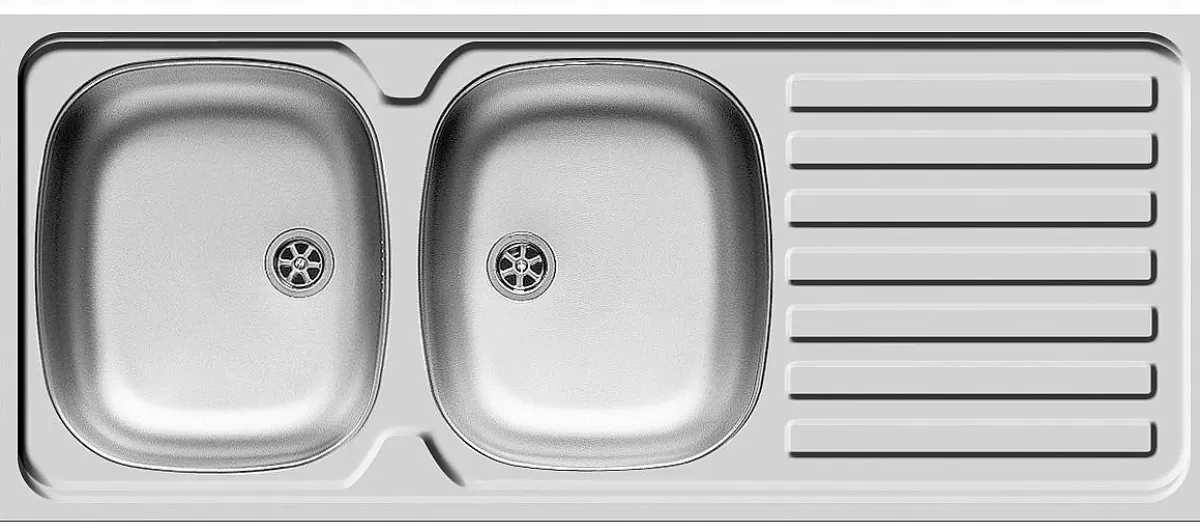 Brico Nord Inox Spoelbak Opbouw 2 Kommen + Afdruipplaat 120X50Cm Roestvrij Staal Sale