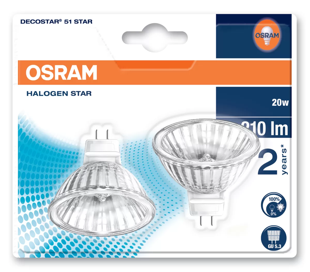 Brico Osram Halogeenlamp Decostar 51S St Dimbaar Warm Wit Gu5.3 20W 2St.