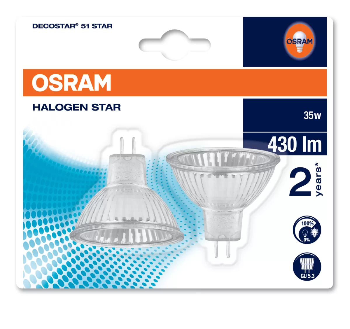 Brico Osram Halogeenlamp Decostar 51S St Dimbaar Warm Wit Gu5.3 35W 2St.