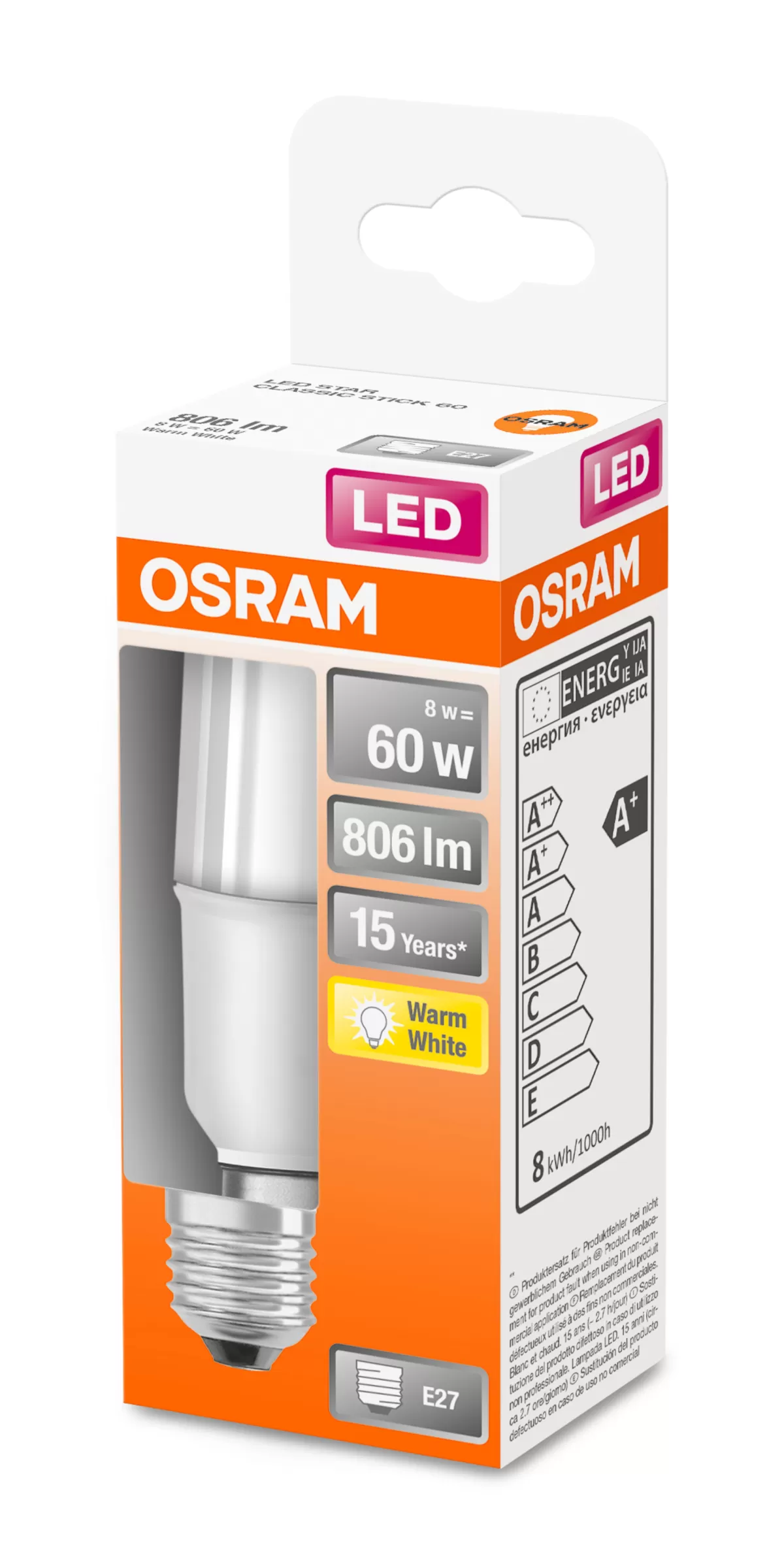 Brico Osram Ledlamp Star Stick Warm Wit E27 8W