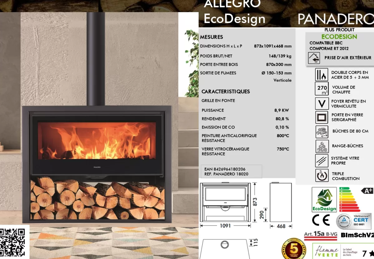 Brico Panadero Houtkachel Allegro Ecodesign 8,9Kw