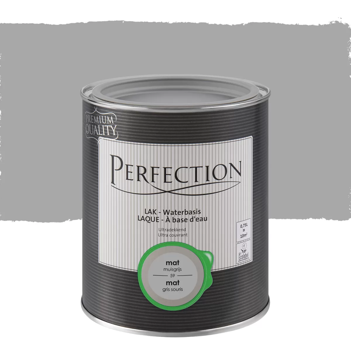 Brico Lakken-Perfection Lak Ultradekkend Mat Muisgrijs 750Ml