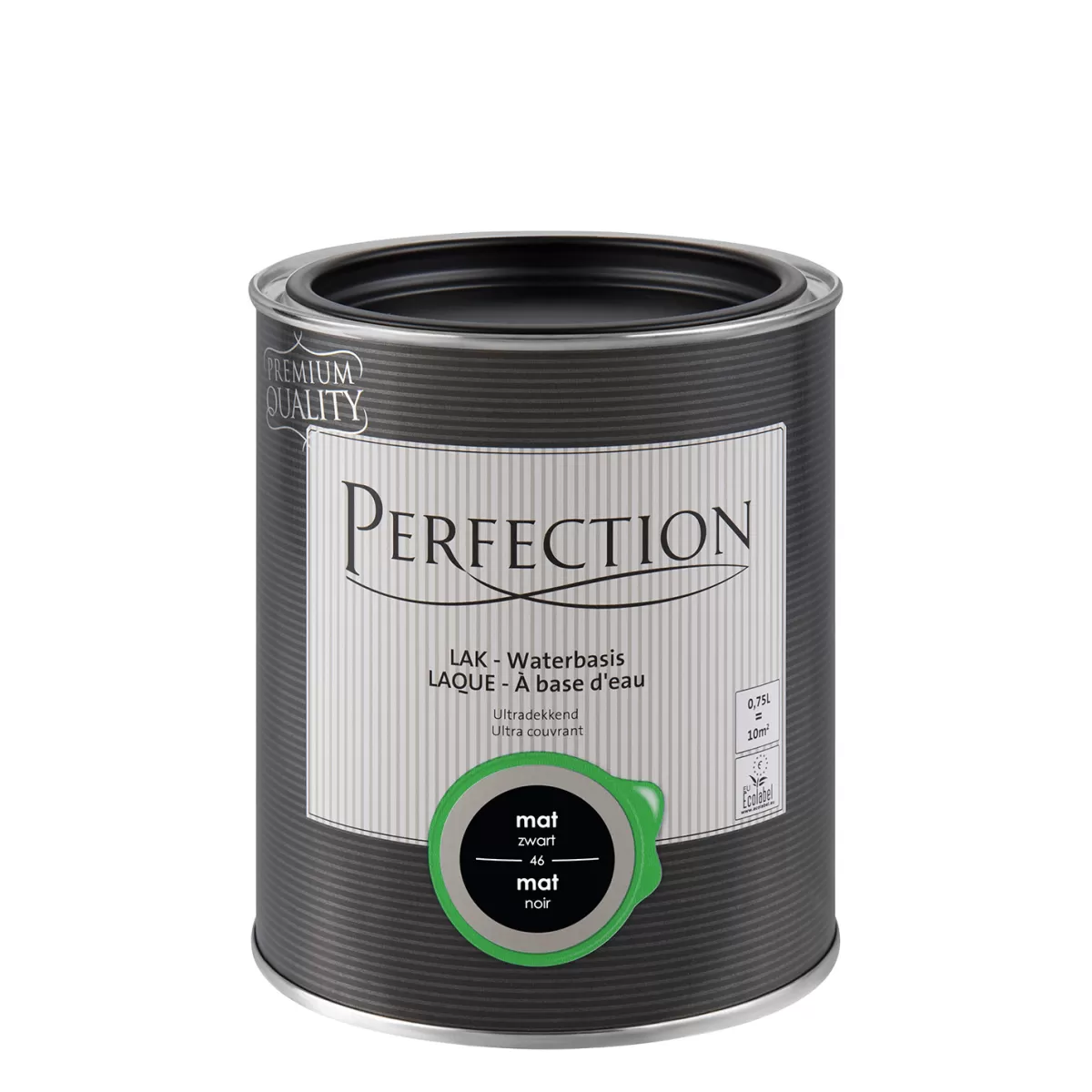 Brico Lakken-Perfection Lak Ultradekkend Mat Zwart 750Ml