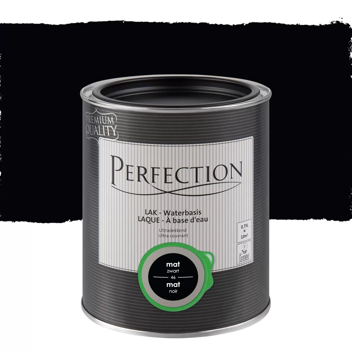 Brico Lakken-Perfection Lak Ultradekkend Mat Zwart 750Ml