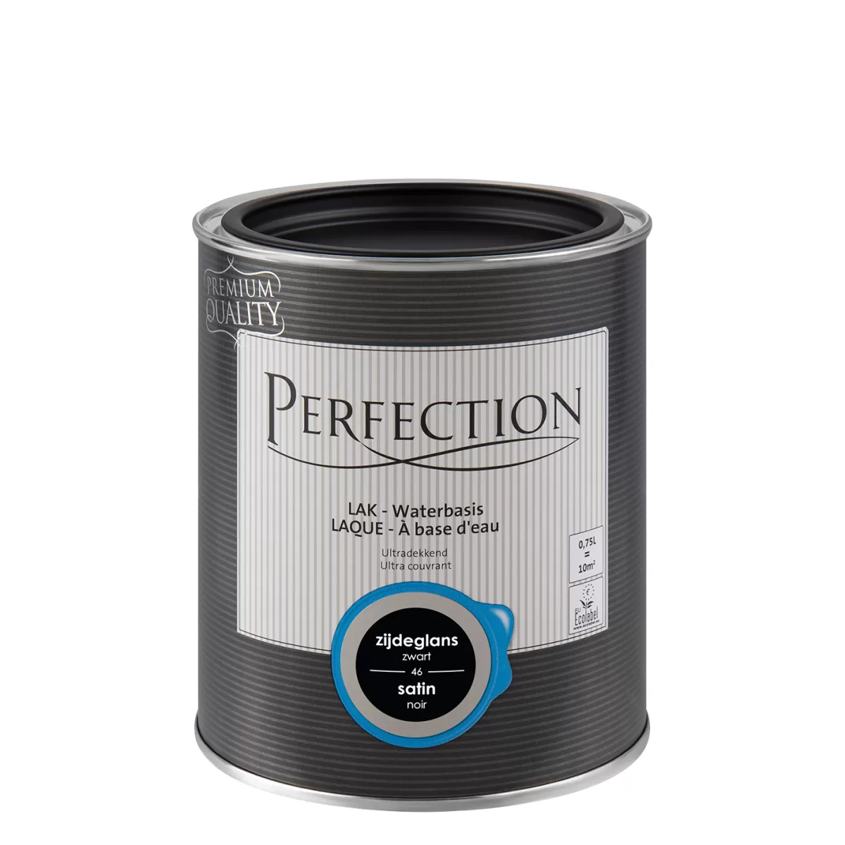 Brico Lakken-Perfection Lak Ultradekkend Zijdeglans Koolstof Zwart 750Ml