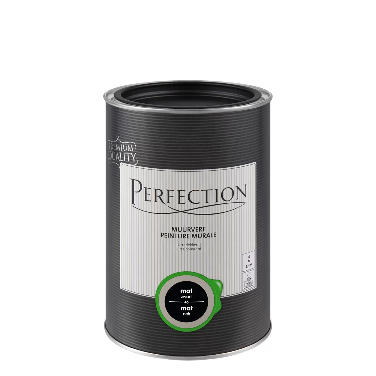 Brico Muurverf-Perfection Muurverf Ultradekkend Mat Zwart 1L