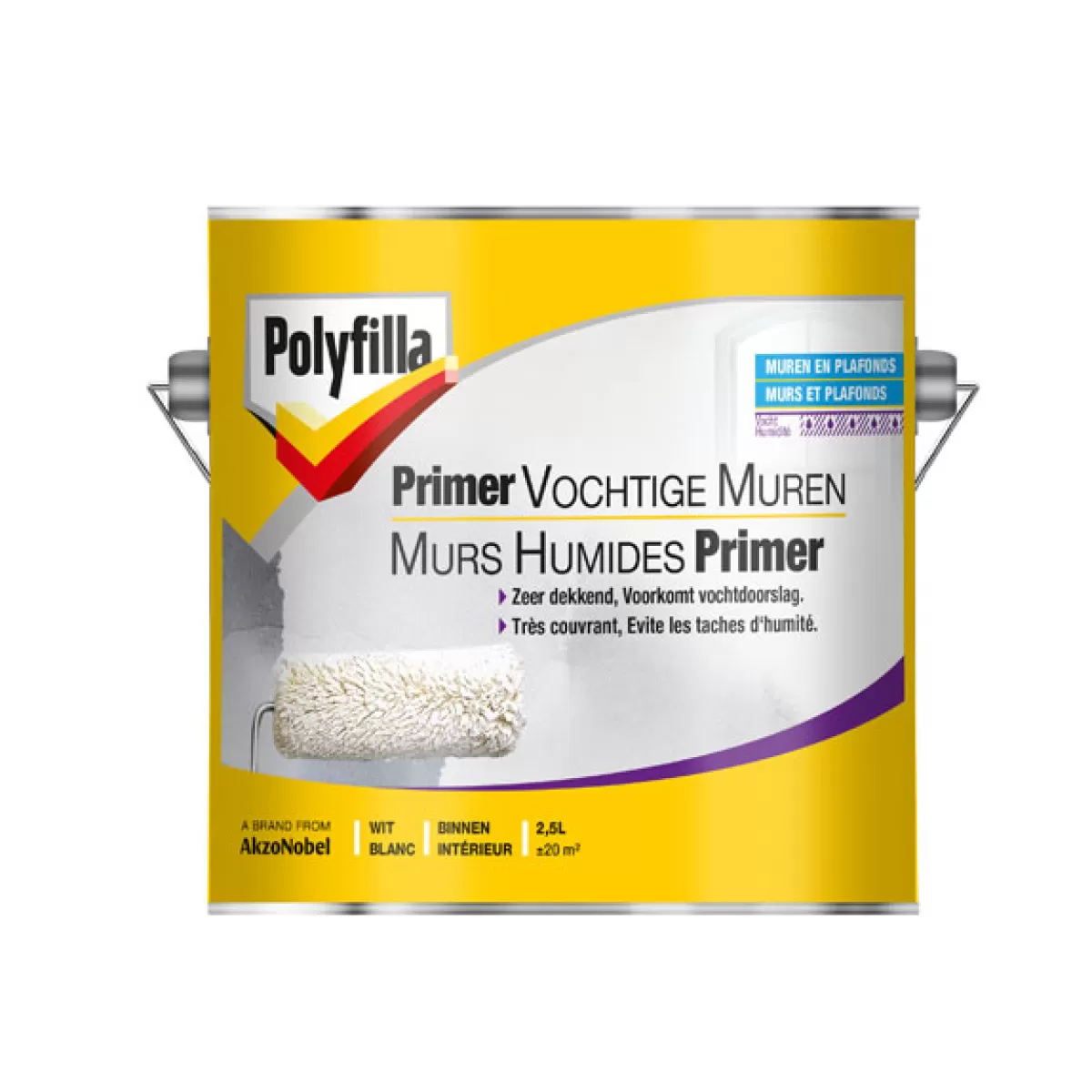 Brico Primers-Polyfilla Primer Vochtige Muren Wit 2,5L