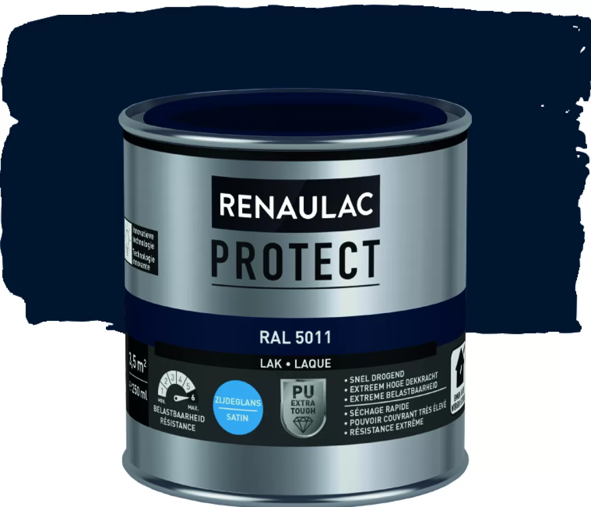 Brico Lakken-Renaulac Lak Protect Ral5011 Zijdeglans 250Ml