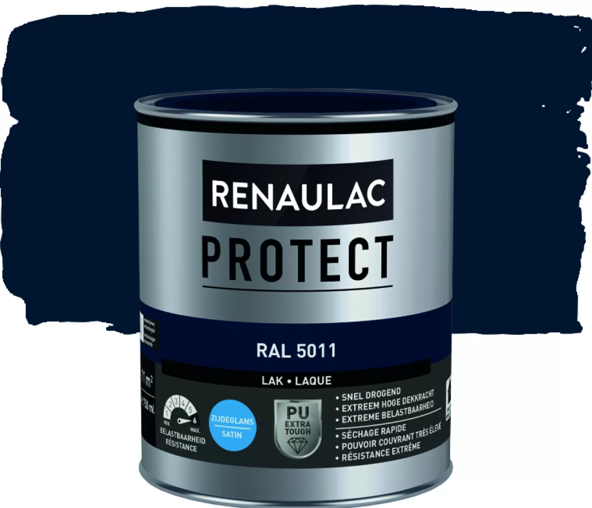 Brico Lakken-Renaulac Lak Protect Ral5011 Zijdeglans 750Ml