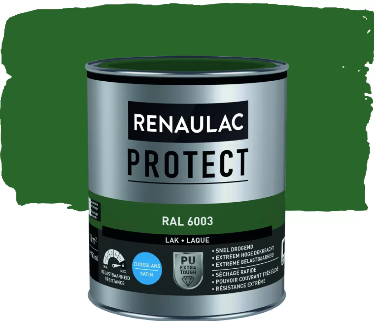 Brico Lakken-Renaulac Lak Protect Ral6003 Zijdeglans 750Ml