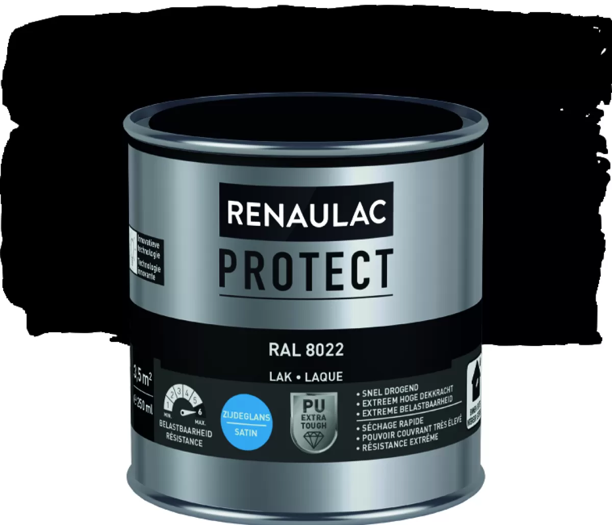 Brico Lakken-Renaulac Lak Protect Ral8022 Zijdeglans 250Ml