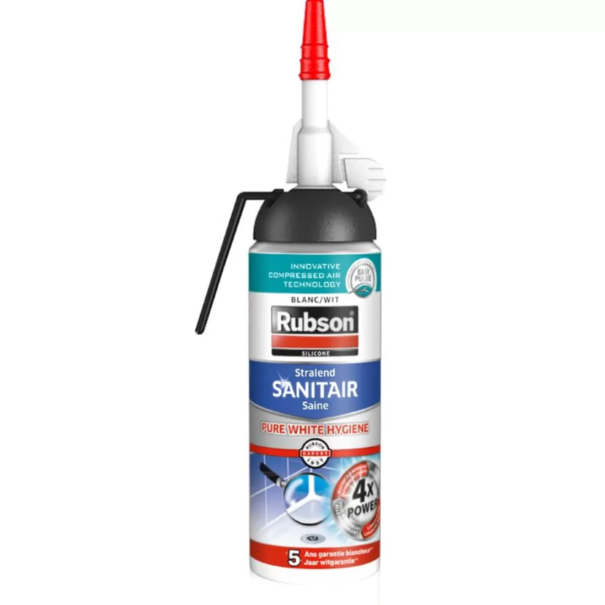 Brico Voegkitten-Rubson Siliconenkit Sanitair Saine Pure White Hygiene Wit 100Ml