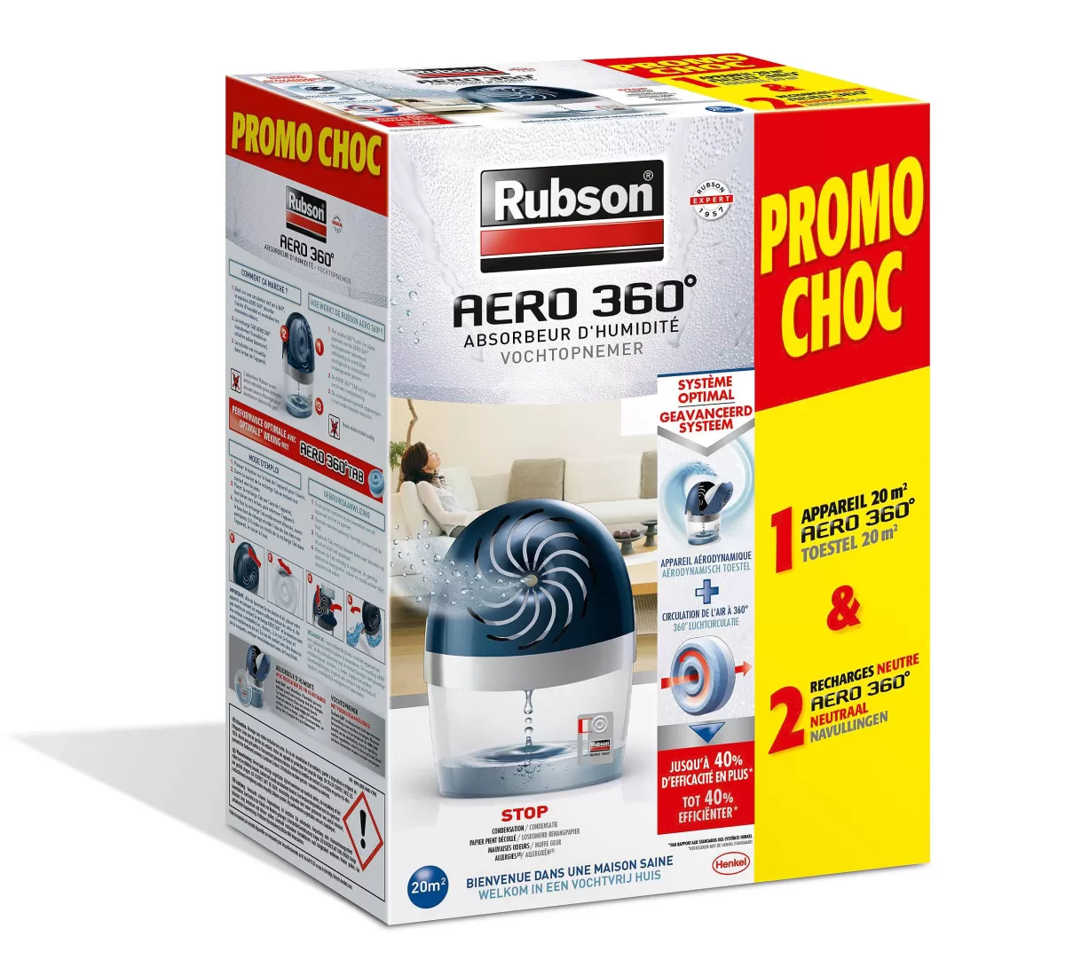 Brico Rubson Vochtopnemer Aero 360° 20M² + 1 Tab Extra Neutraal Flash Sale