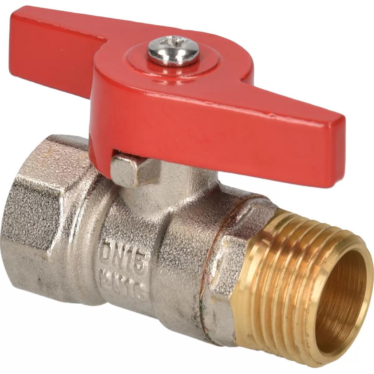Brico Sanivesk Kogelkraan Met Vlinder Greep Messing Vernikkeld 1/2" Buitendraad X 1/2" Binnendraad