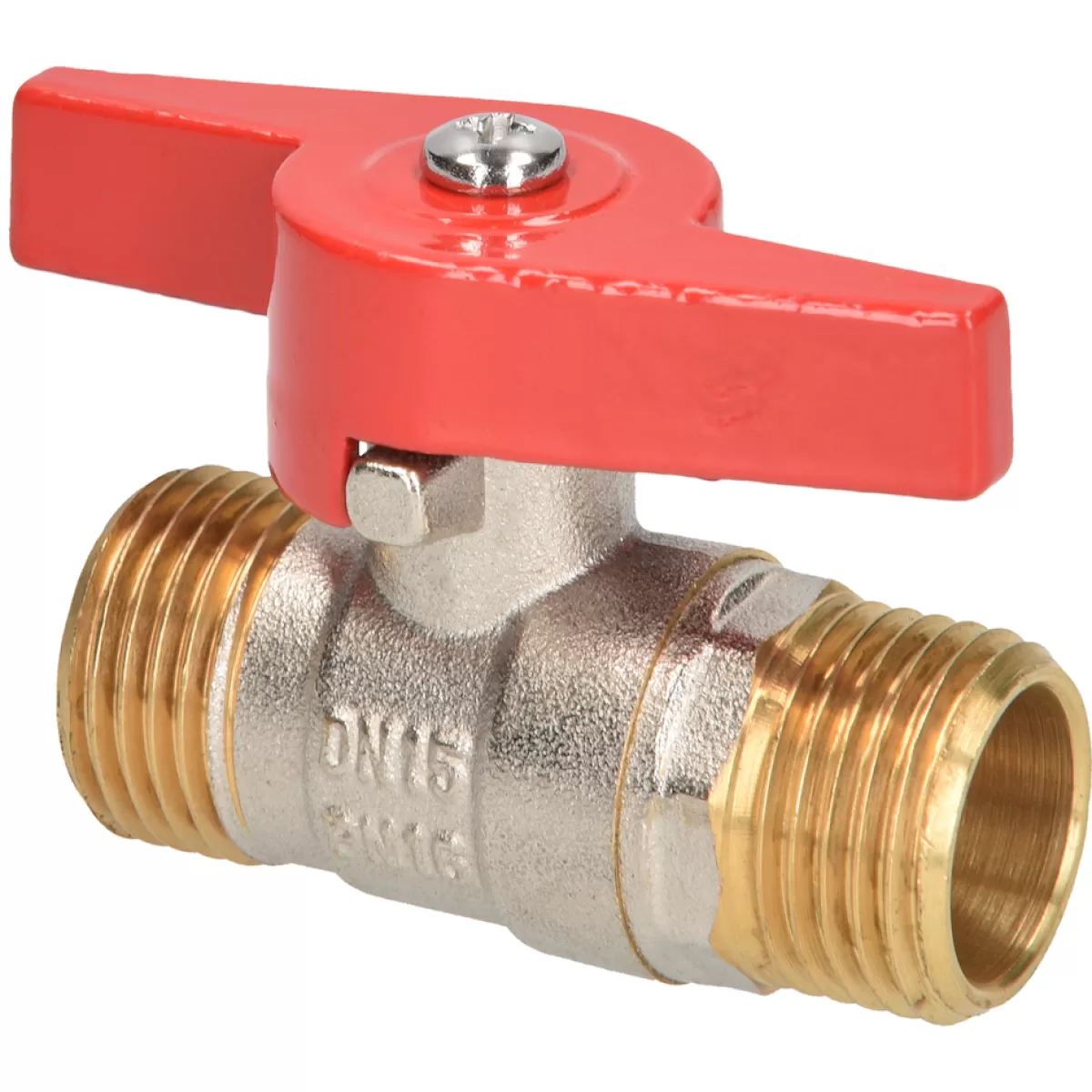 Brico Sanivesk Kogelkraan Met Vlinder Greep Messing Vernikkeld 1/2" Buitendraad X 1/2" Buitendraad