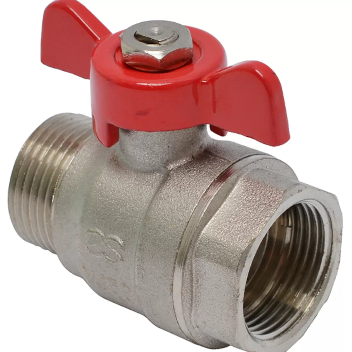 Brico Sanivesk Kogelkraan Met Vlinder Greep Messing Vernikkeld 3/4" Buitendraad X 3/4" Binnendraad