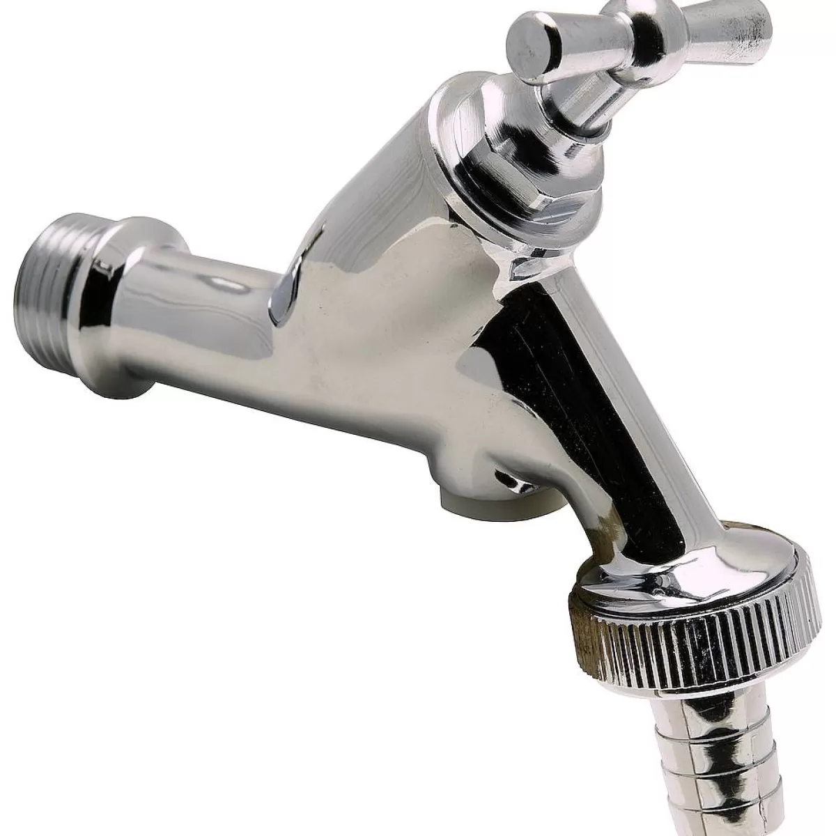Brico Sanivesk Tapkraan Met Beluchter, Krukbediening En Slangwartel Chroom ( Buitendraad X Buitendraad ) 1/2" X 3/4" Sale
