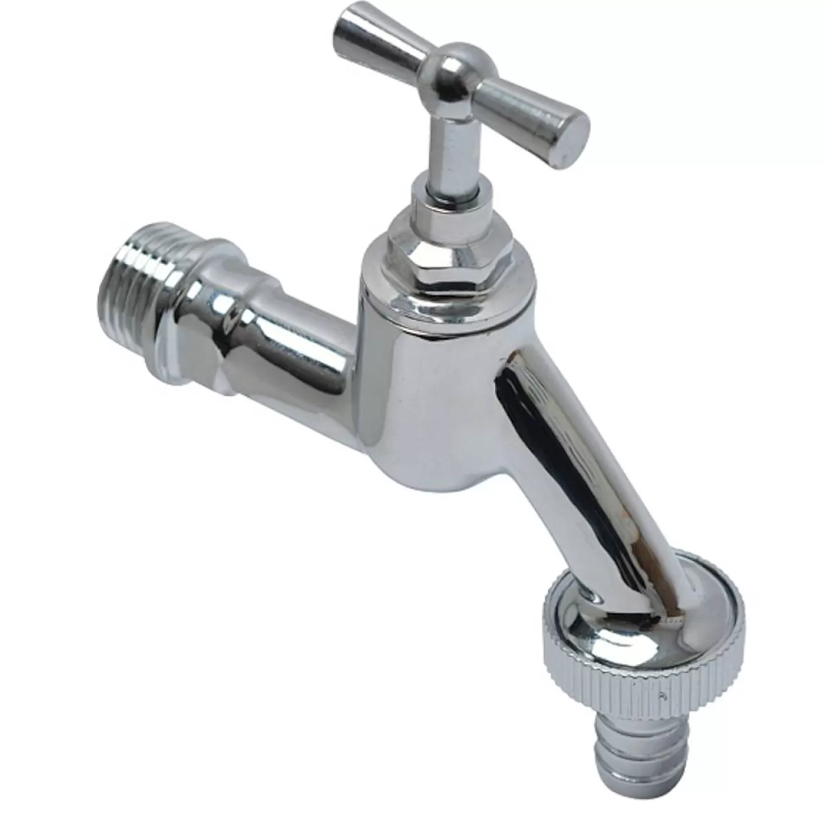Brico Sanivesk Tapkraan Met Krukbediening En Slangwartel Chroom ( Buitendraad X Buitendraad )1/2" X 3/4" Cheap