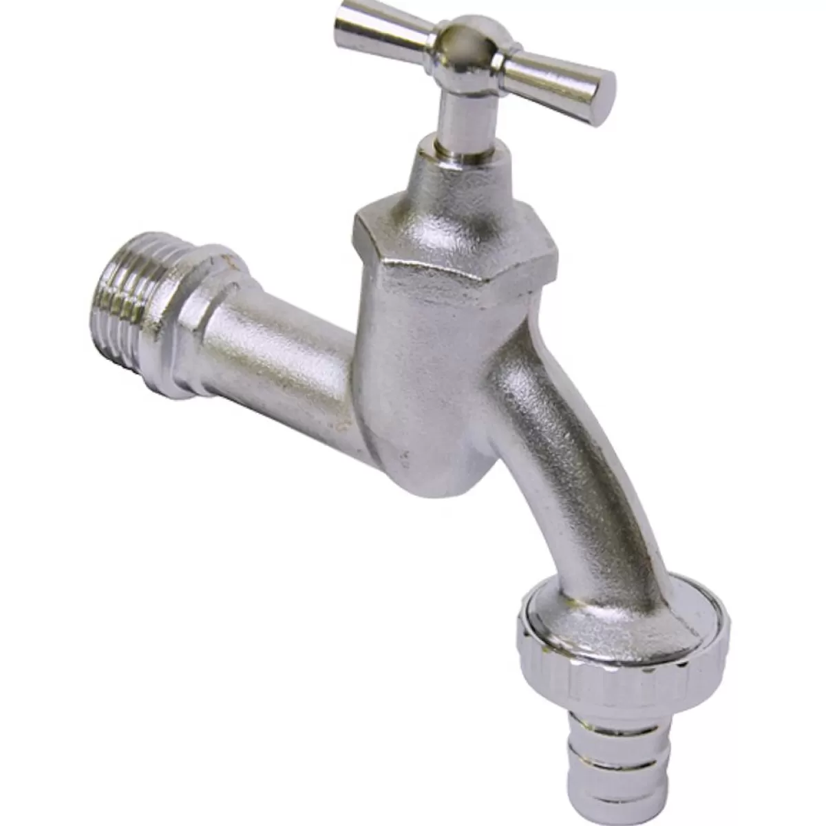 Brico Sanivesk Tapkraan Met Krukbediening En Slangwartel Mat Chroom ( Buitendraad X Buitendraad ) 1/2" X 3/4" Shop