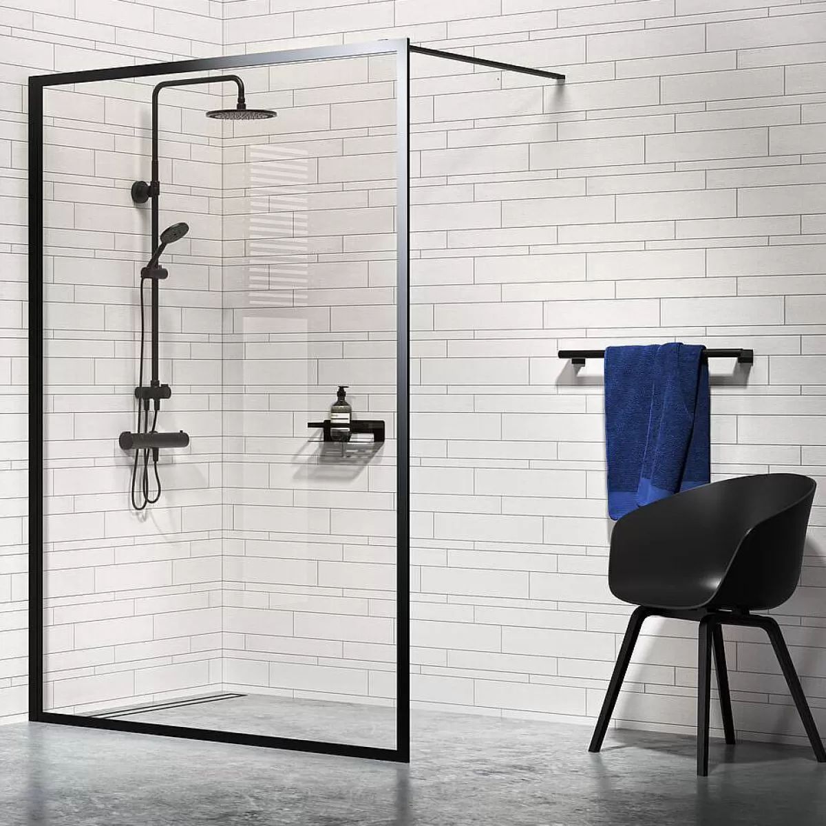 Brico Sealskin Contour Inloopdouche Type A3 118X200Cm Zwart | 6Mm Helder Veiligheidsglas Store