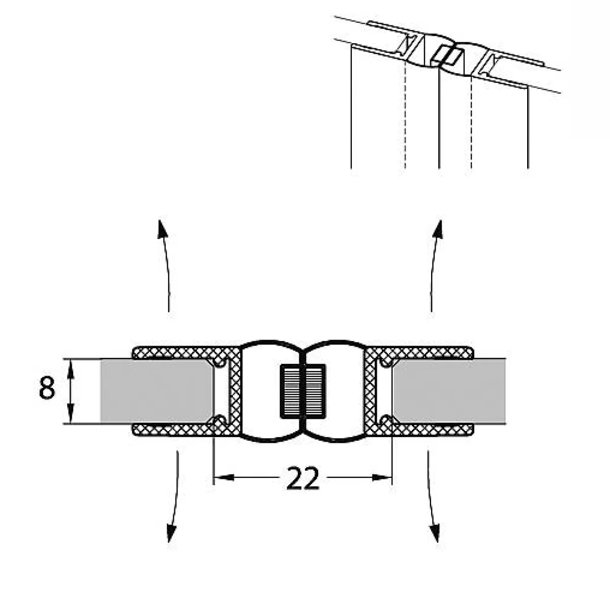 Brico Sealskin Magneetprofiel Tms-003 2010 Hg T.B.V. Aanslagzijde 180 Graden Draaideur 6-8Mm Transparant Store
