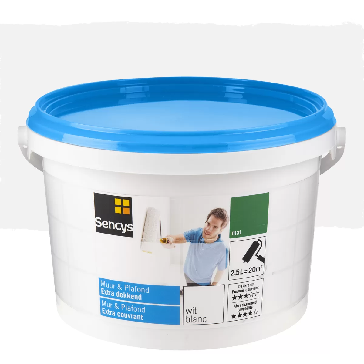 Brico Muurverf-Sencys Muur & Plafond Extra Dekkend Mat Wit 2,5L